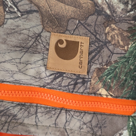 NWT BOYS Carhartt Camouflage Jacket with Bright Orange Interior XL 18-20 - Picture 4 of 4